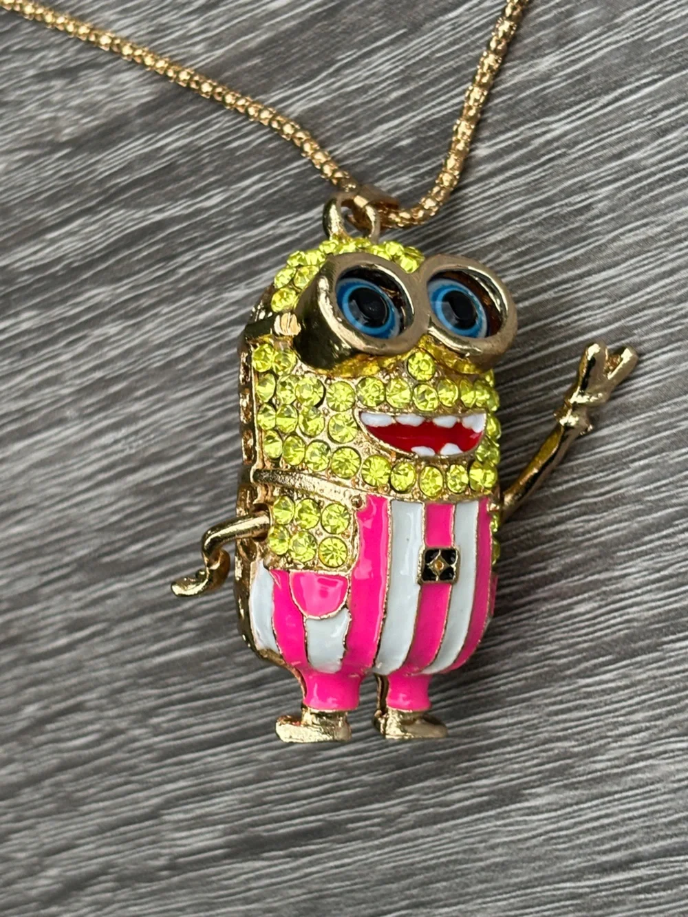 Betsey Johnson Minion Pendant Necklace